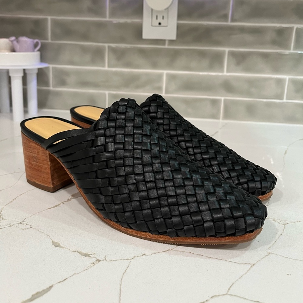 Nisolo All-Day Woven Heeled Mule Women’s Size 9 Color Black